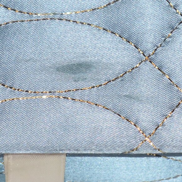 Lot of (2) Vtg Blue Quilted Satin Vanity Square Box For Glove Handkerchief Scarf - Picture 6 of 8